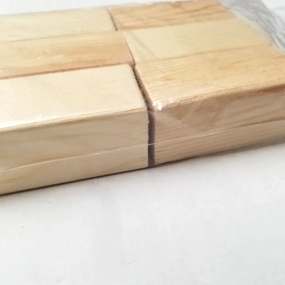 Pine Wood Craft Blocks Set of 6 Unfinished DIY Woodworking Carving